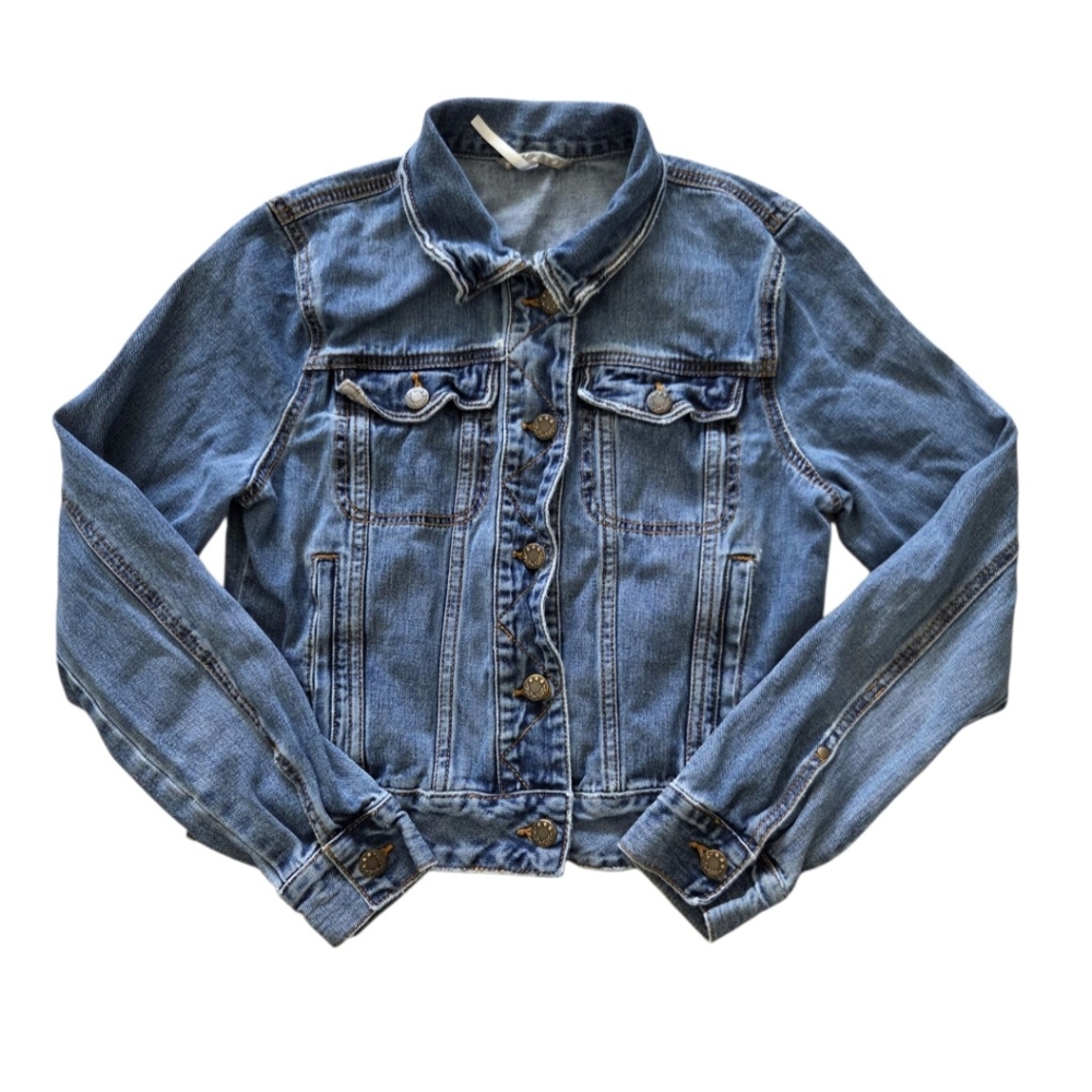 Free People Light Blue Denim Jean Jacket